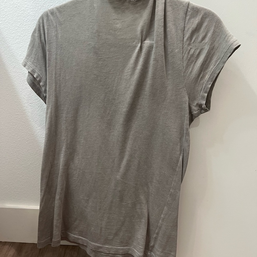 Gray Ruffled V-Neck Top - Picture 2 of 3